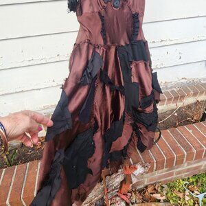 Dreamy Steamy Gothic Patchwork Whimsical Ruffles Tassles Fringe Mesh